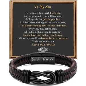 Gift for Men Infinity Bracelet for Men Dad Husband Boyfriend Son Grandson